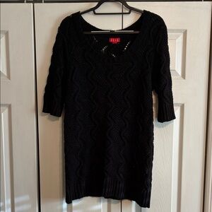 Elle Black Subtle Shimmer Sweater Tunic